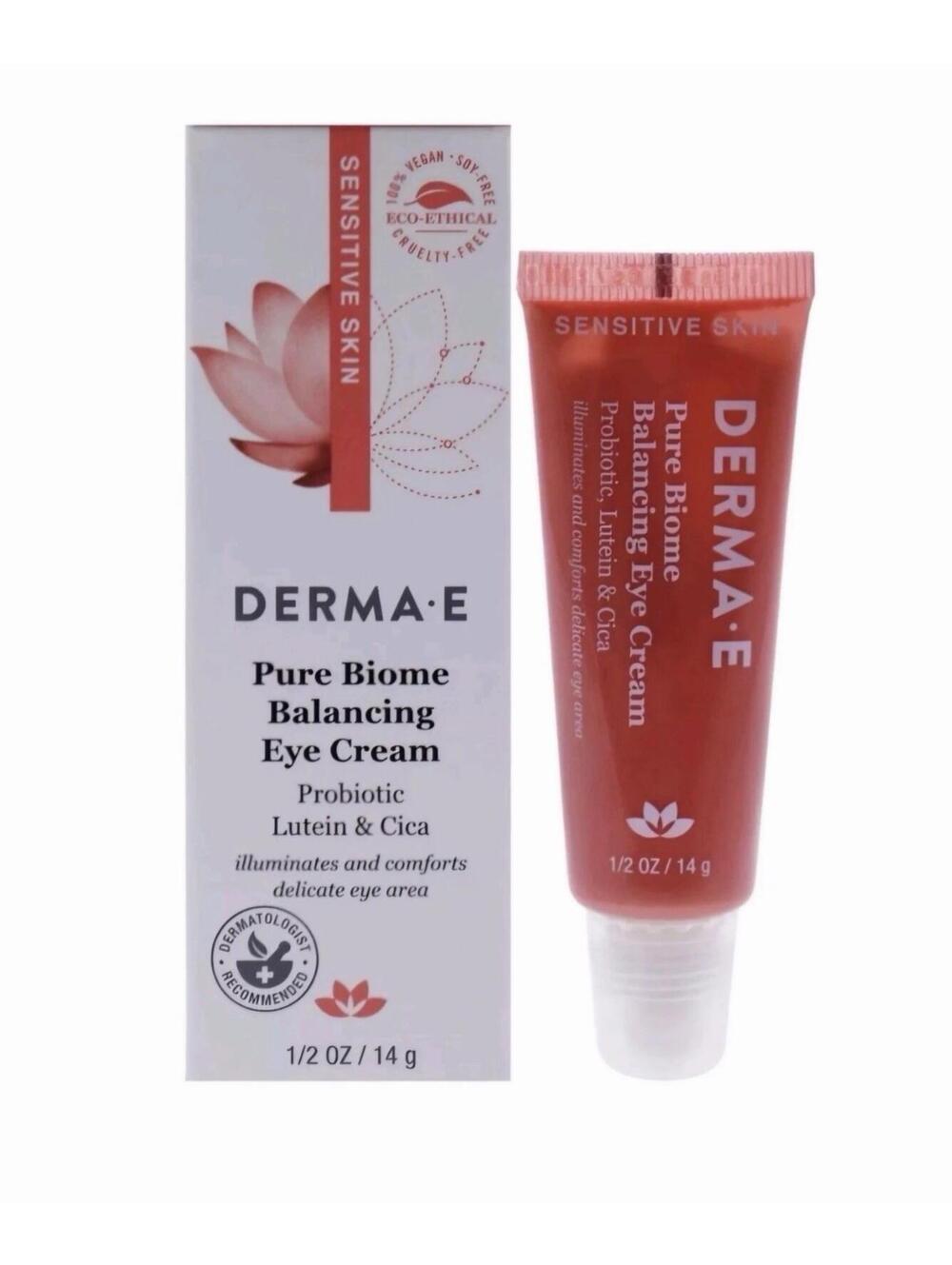 Derma E Pure Biome Balancing Eye Cream Anti-aging 0.5 OZ Exp 08/2026